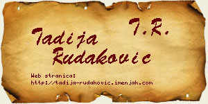 Tadija Rudaković vizit kartica